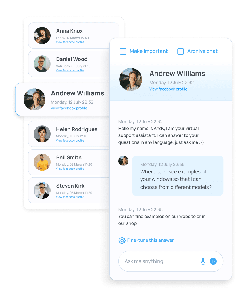 Chat mockup